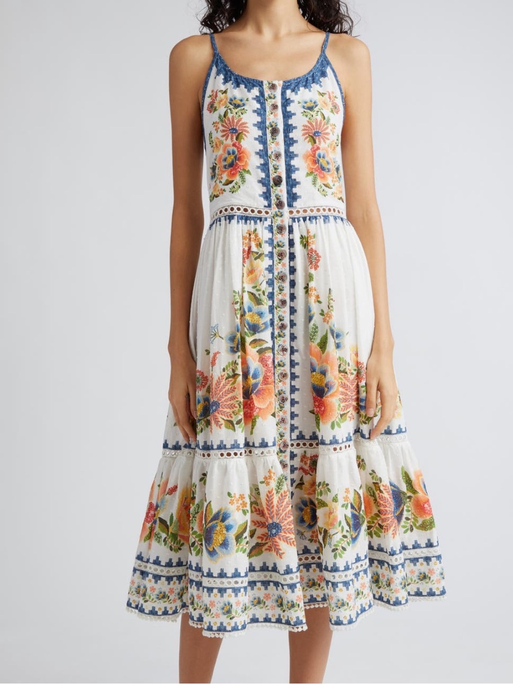 FARM Rio Delicate Garden A-Line Cotton Dress